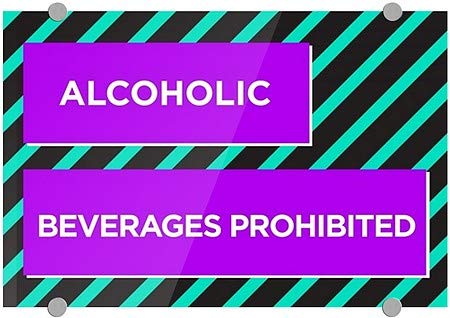 Cgsignlab | משקאות אלכוהוליים אסורים -בלוק מודרני סימן אקרילי פרימיום | 18 x12